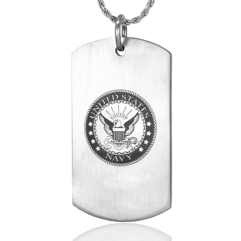 XL Stainless Steel Dog Tag w/ Key Ring