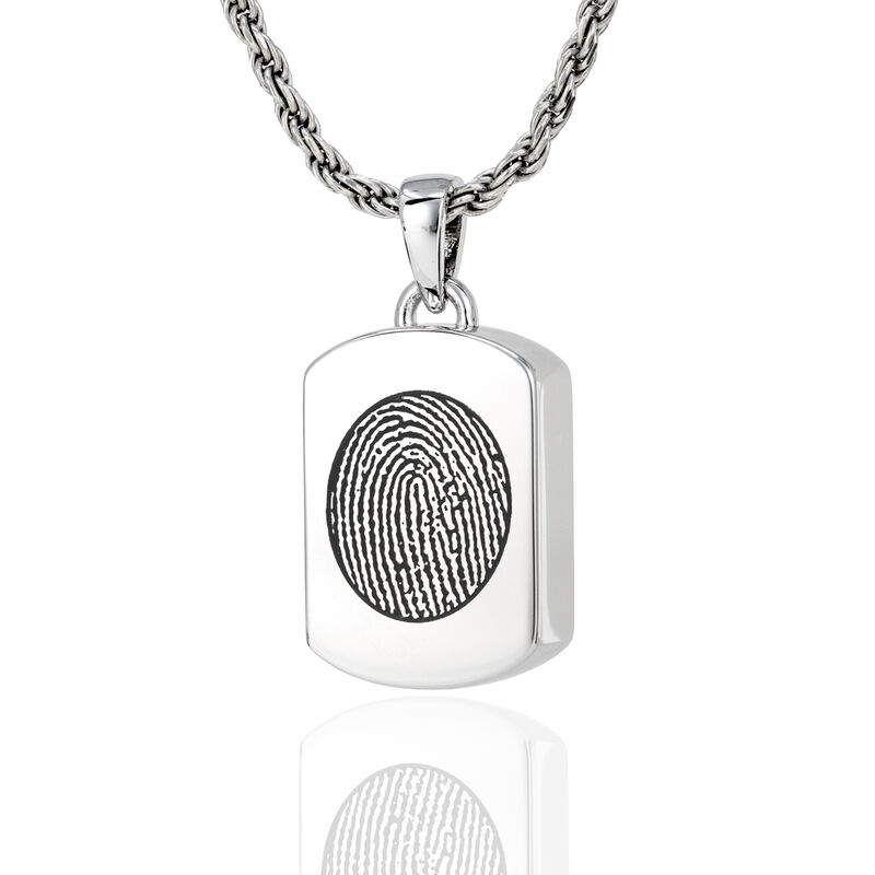 Petite 14K WGold Dog Tag w/ Chamber