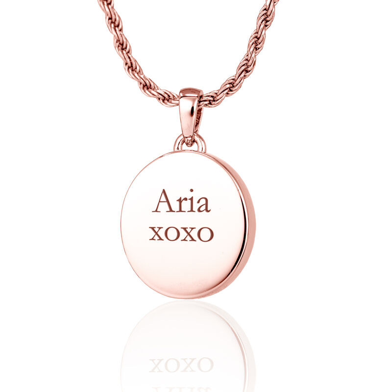 Petite Oval 14K Rose Gold With Chamber Pendant