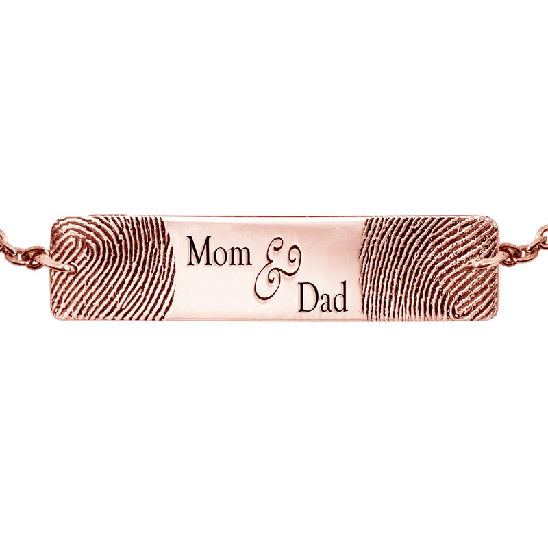 14K Rose Gold Flat Horizontal Bar Bracelet