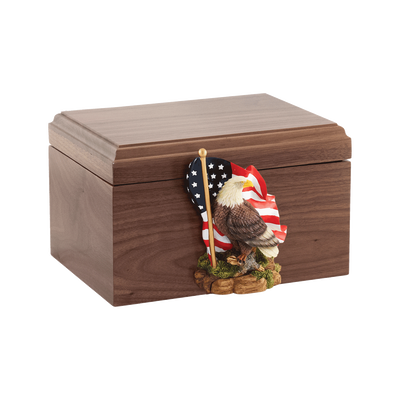 Walnut Memory Box w/Art Figure