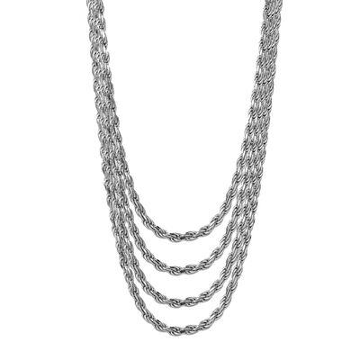 White Gold Diamond Cut Rope Chain