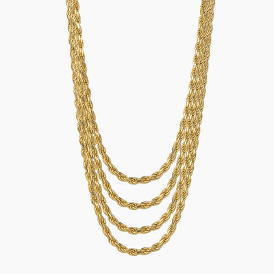 Yellow Gold Diamond Cut Rope Chain