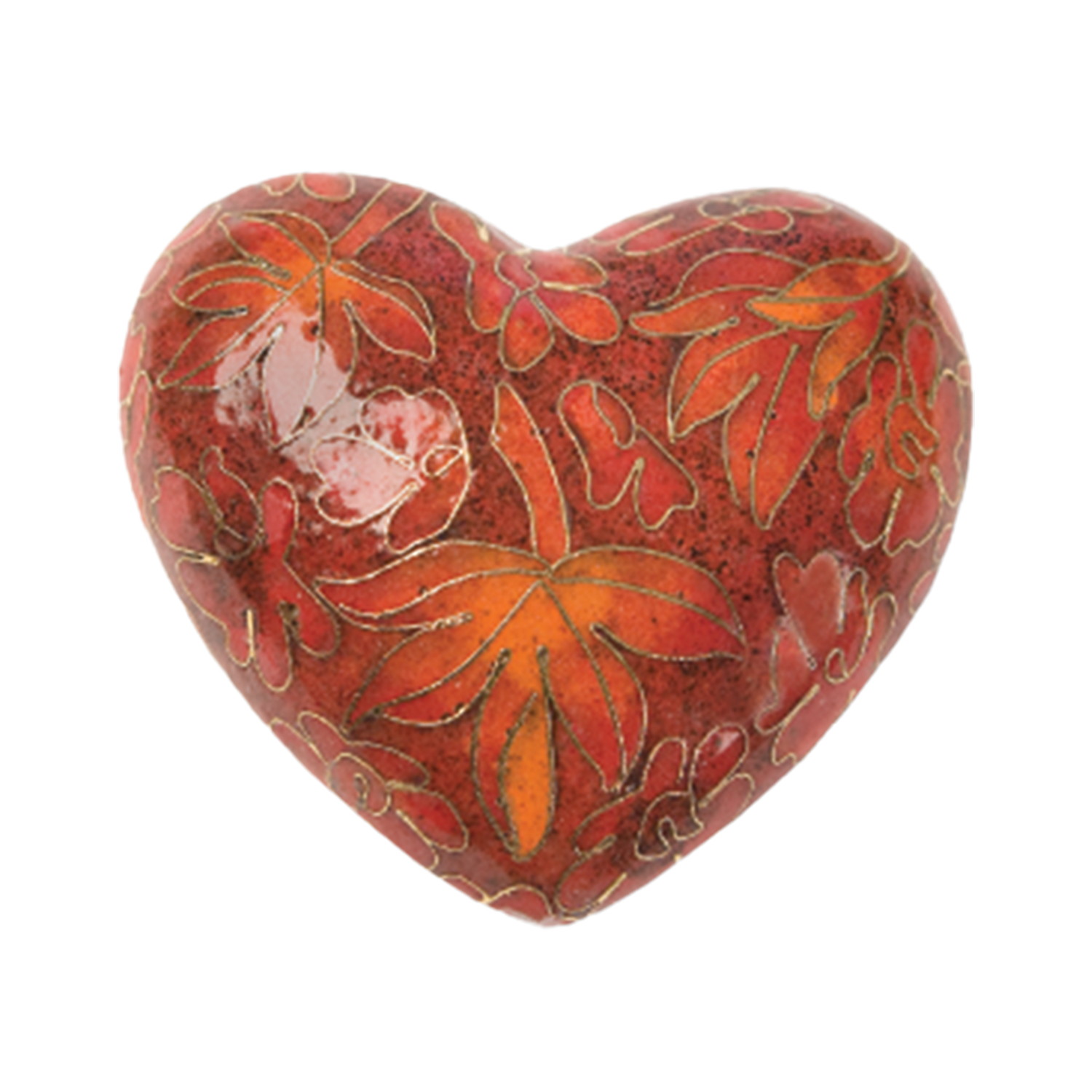 Autumn Leave Cloisonne Heart, , large image number null