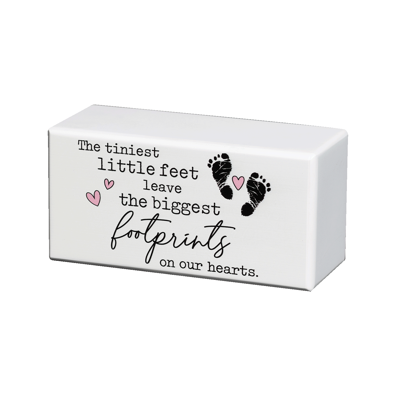 Footprints Box Urn, Pink Hearts, , large image number null