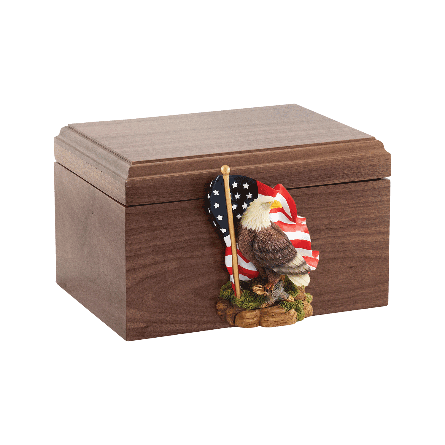 Walnut Memory Box w/Art Figure, , large image number null