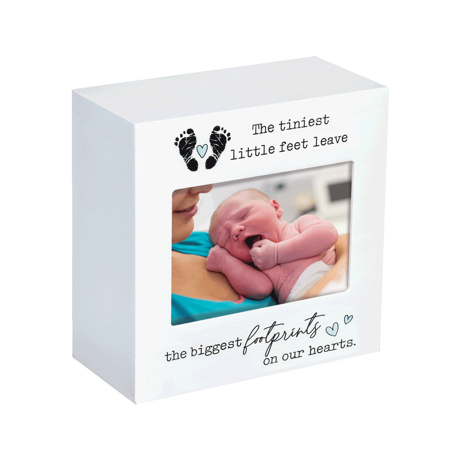 Footprints 3x5 Photo Urn, Blue Hearts, , large image number null