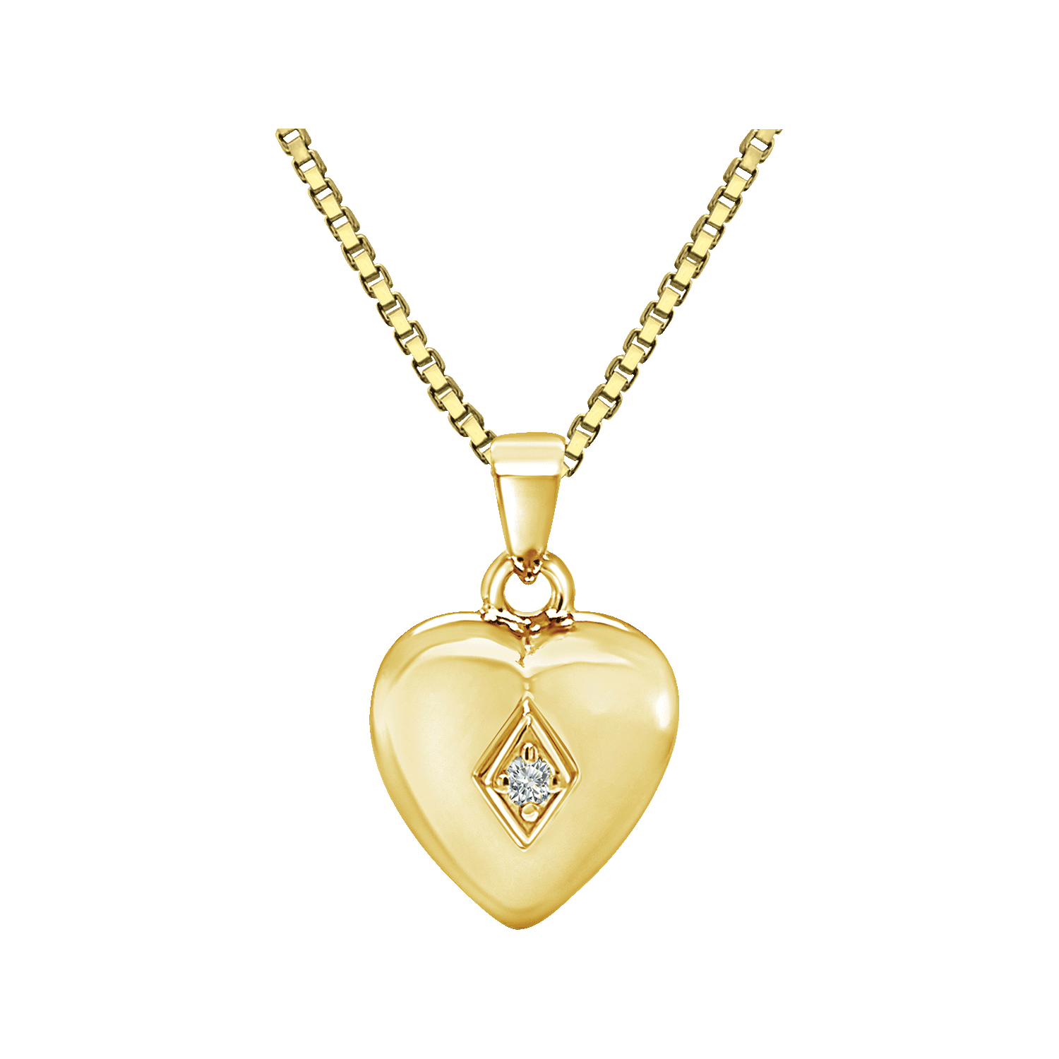 Heart w/CZ Stone - Gold Plated, , large image number null