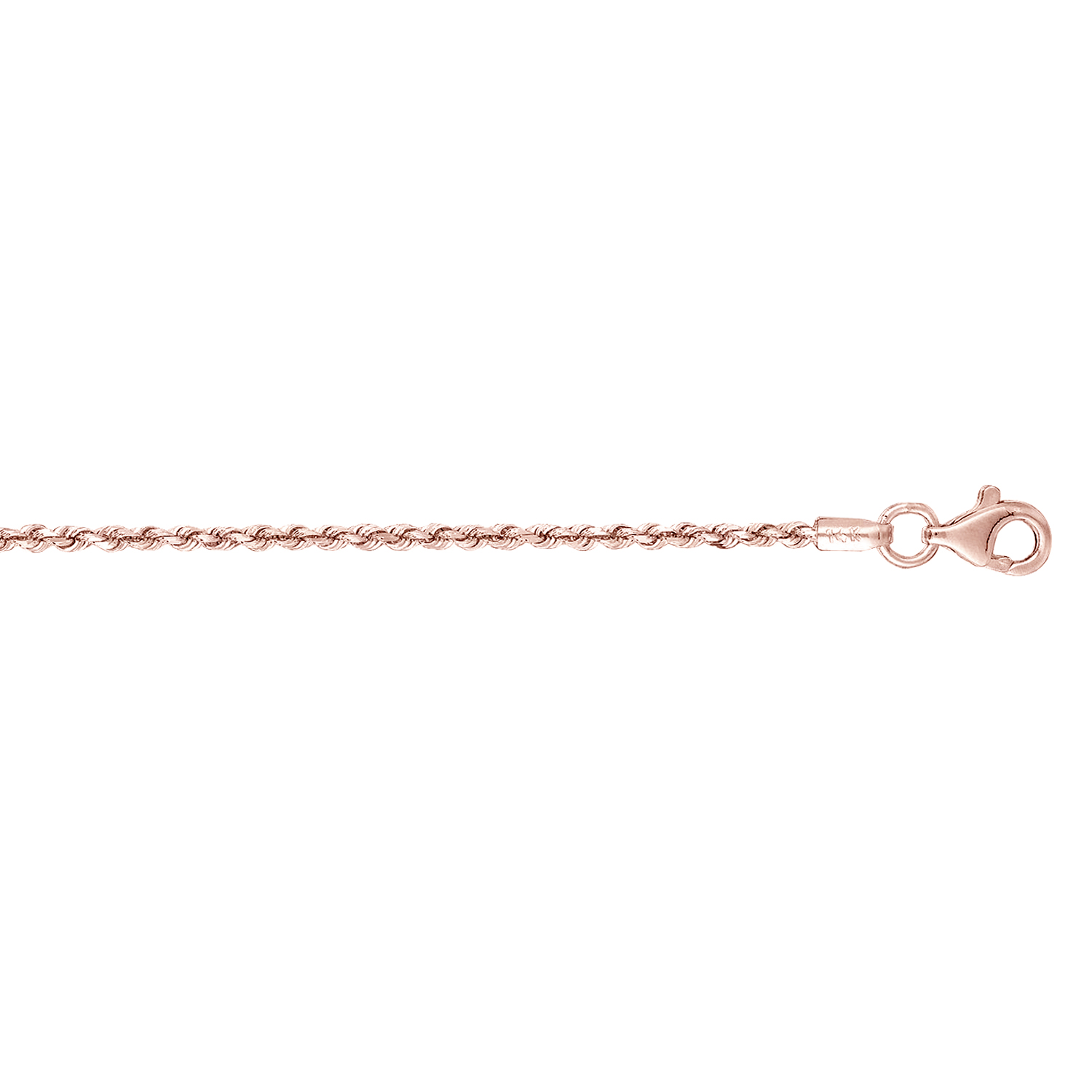 Rose Gold Diamond Cut Rope Chain Detail image number null