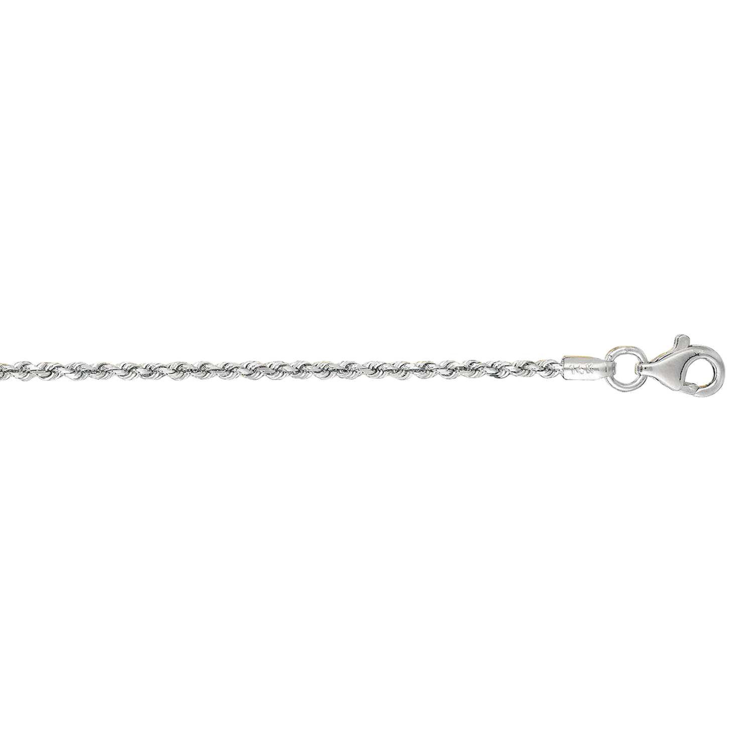 White Gold Diamond Cut Rope Chain Detail image number null